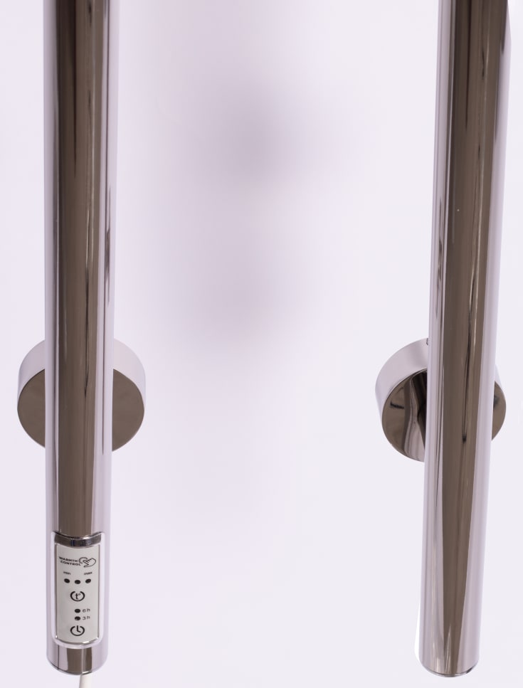 Kriss Duo Plus handdukstork, el, 19x148 cm, polerat rostfritt stål
