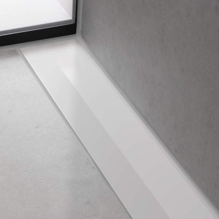 Hansgrohe Raindrain Flex afløbsrende, 1200 mm, vægmontering, mat hvid