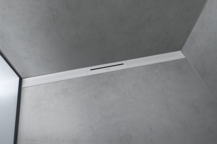 Hansgrohe Raindrain Flex afløbsrende, 1000 mm, vægmontering, mat hvid