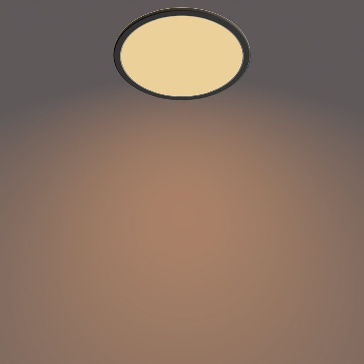 Philips myBathroom SceneSwitch Super Slim plafond, sort, 2700K, Ø25 cm