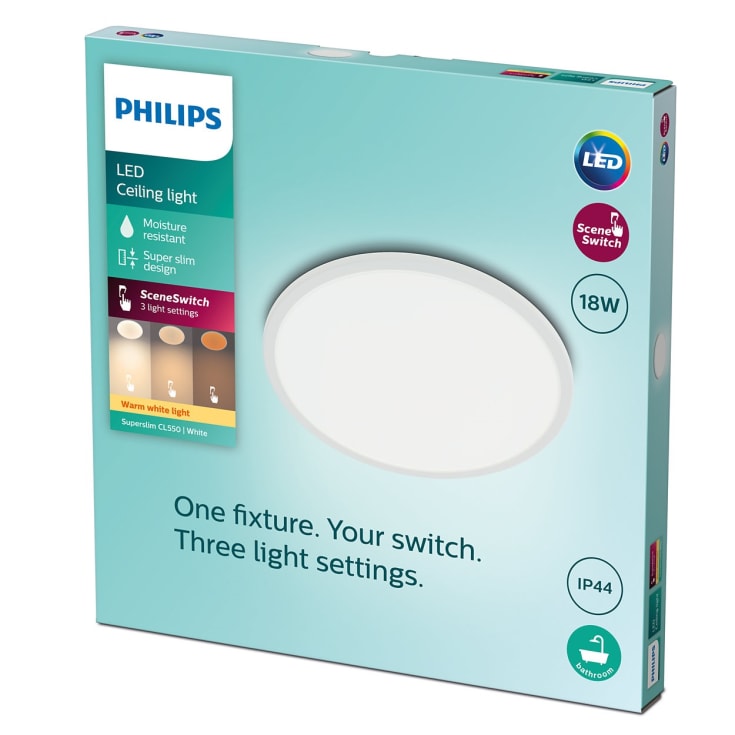 Philips myBathroom SceneSwitch Super Slim plafond, 2700K, Ø30 cm