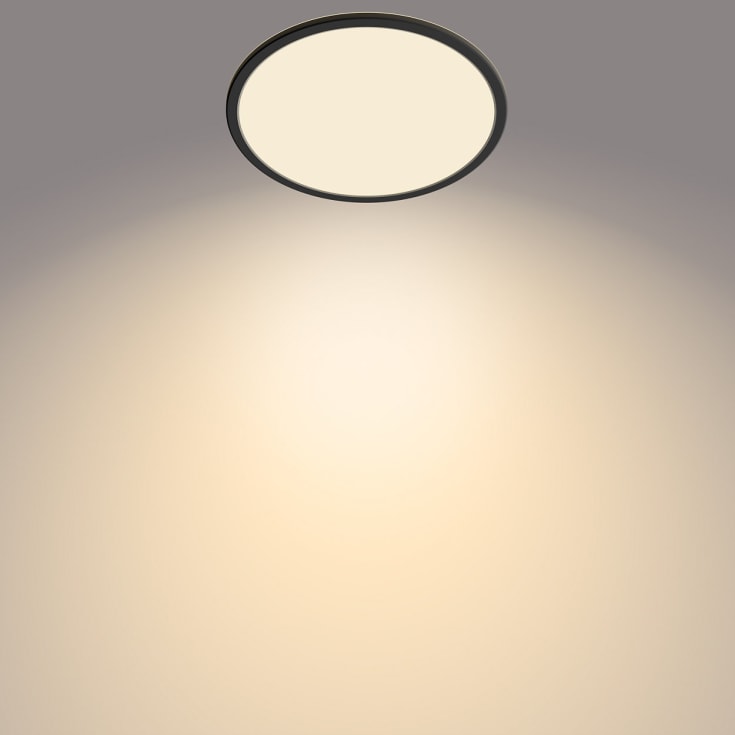 Philips myBathroom SceneSwitch Super Slim plafond, svart, 2700K, Ø30 cm