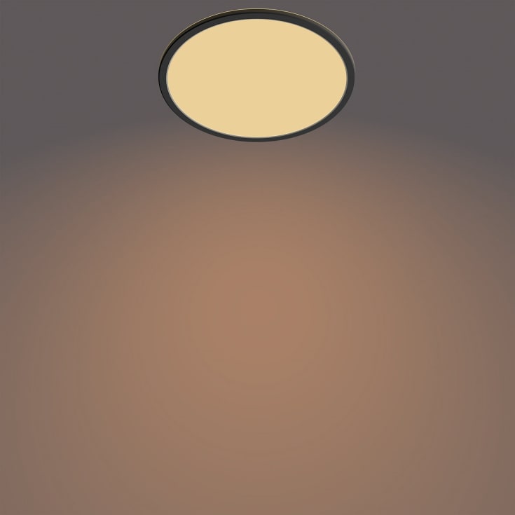 Philips myBathroom SceneSwitch Super Slim plafond, svart, 2700K, Ø30 cm