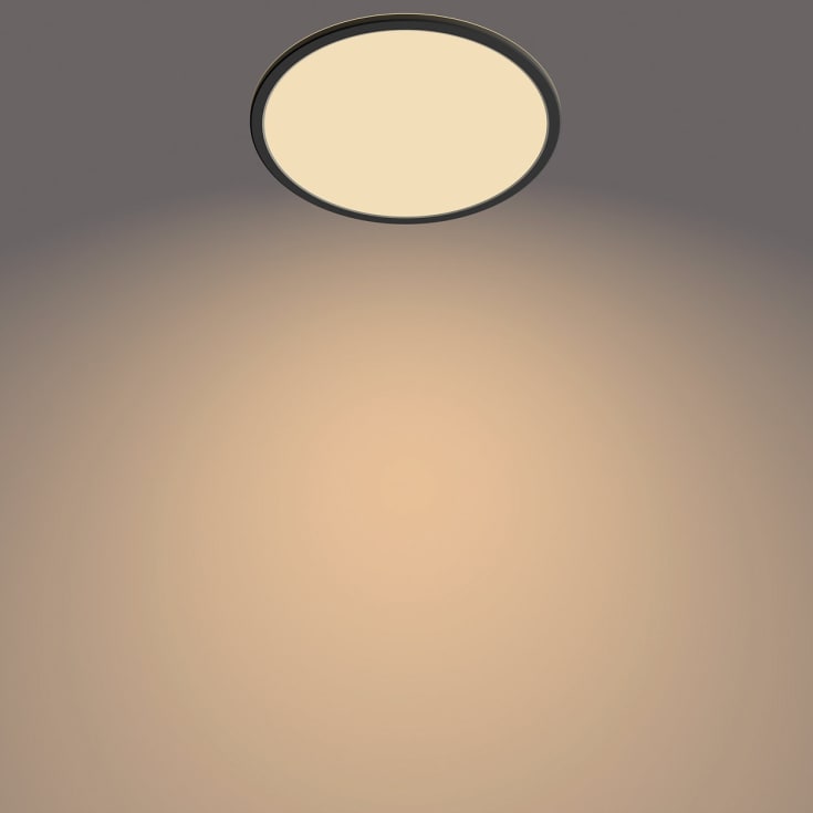 Philips myBathroom SceneSwitch Super Slim plafond, svart, 2700K, Ø30 cm