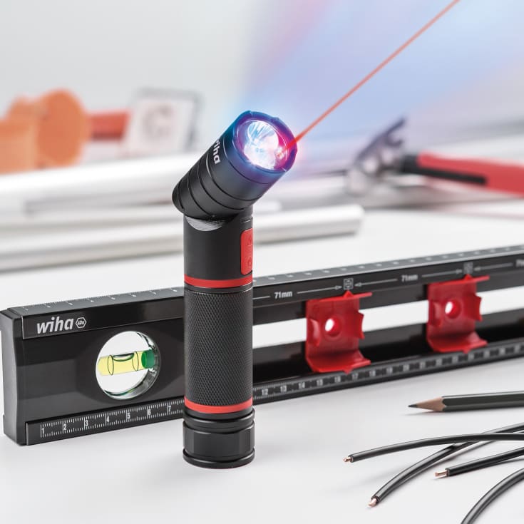 Wiha LED-lommelygte med laser, UV-lys og magnet