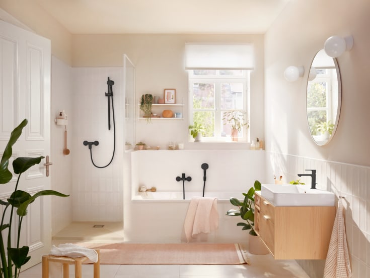 Hansgrohe Rebris S badekarbatteri, matt sort