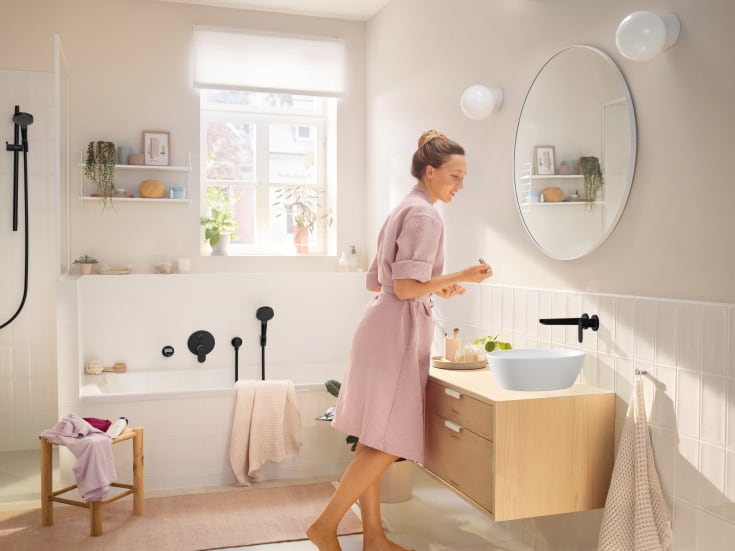 Hansgrohe Rebris S servantbatteri, matt sort