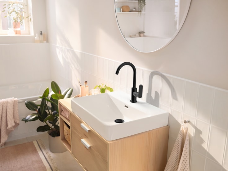 Hansgrohe Rebris S 210 tvättställsblandare, matt svart
