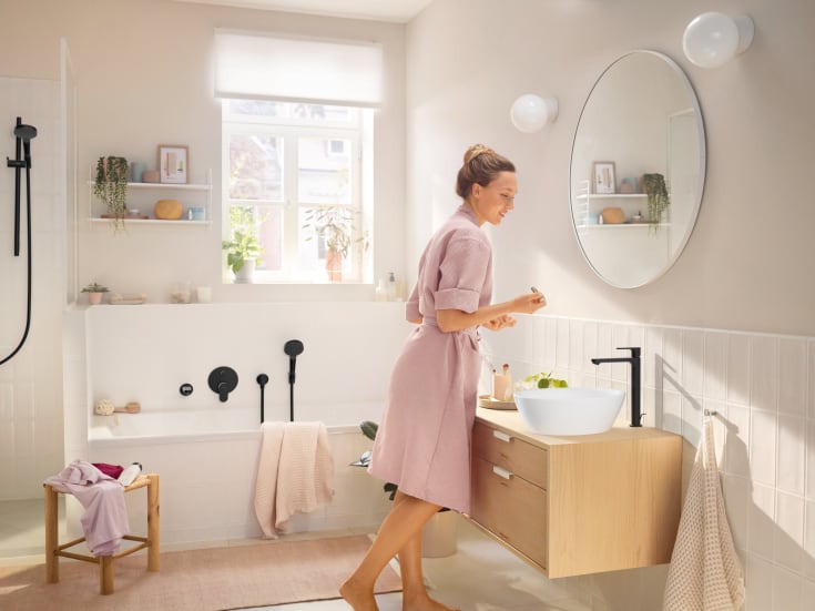 Hansgrohe Rebris S 240 tvättställsblandare, matt svart