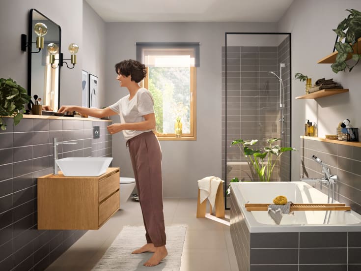 Hansgrohe Rebris E 240 tvättställsblandare, krom