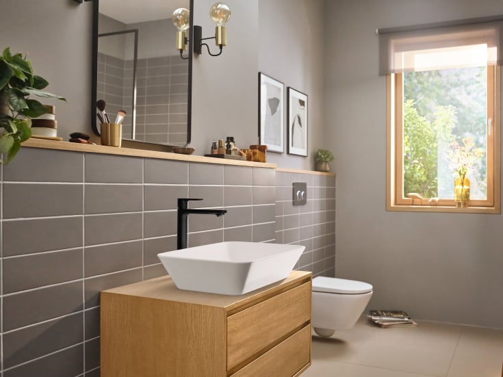 Hansgrohe Rebris E 240 tvättställsblandare, matt svart