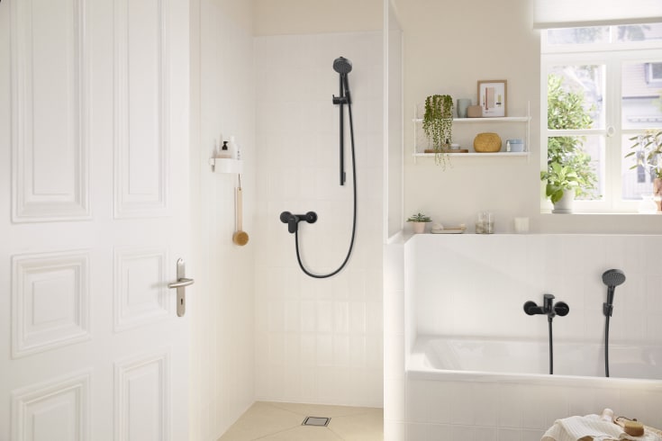 Hansgrohe Rebris S dusjbatteri, matt sort