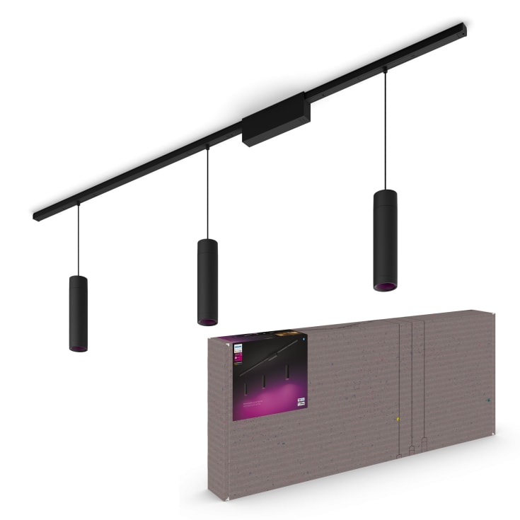 Philips Hue Perifo skinnependellampe, 3 pendler, sort