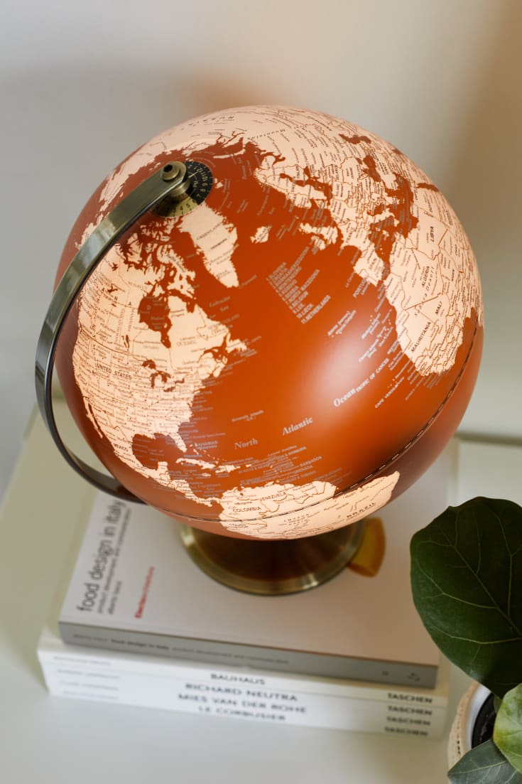 2 stk Globus med lys, orange
