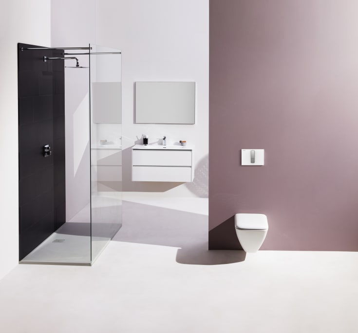 Laufen Lis AW104 betjeningsplade, hvid/mat krom