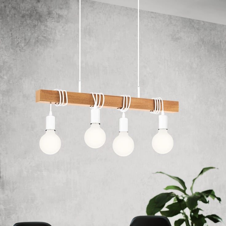 Eglo Townshend langbordspendel, 4 lamper, hvid