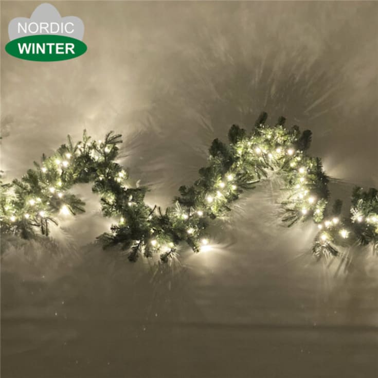 Nordic Winter girlang med belysning, 2,4 m