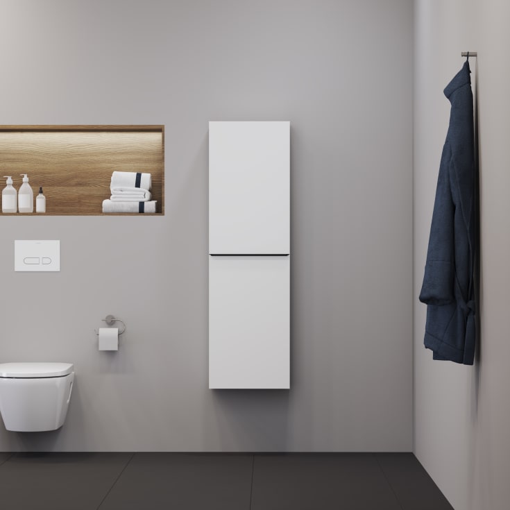 Duravit D-Neo høyskap, 40x132 cm, matt hvit