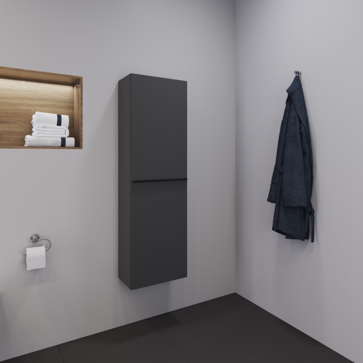 Duravit D-Neo högskåp, 40x132 cm, matt grå