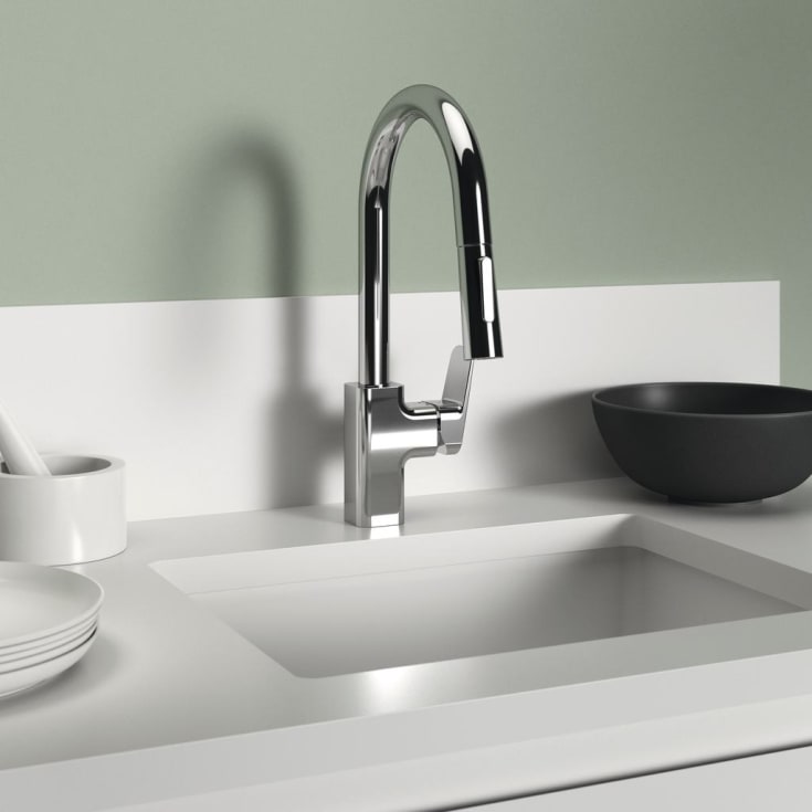 Ideal Standard Ceraplan köksblandare, utdragbar pip, krom