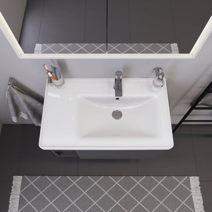 Duravit D-Neo håndvask, 80x48 cm, højre, hvid