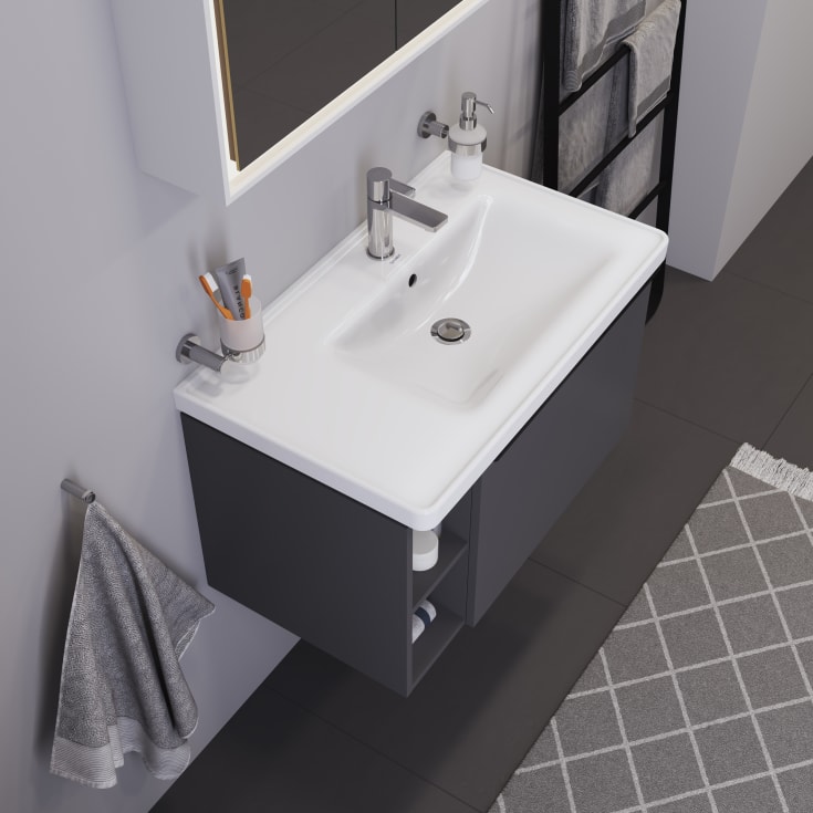 Duravit D-Neo håndvask, 80x48 cm, højre, hvid