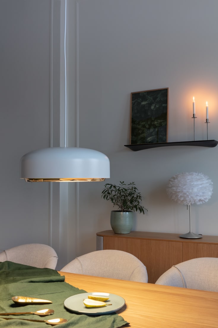 Umage Hazel pendellampe, hvit, Ø40 cm