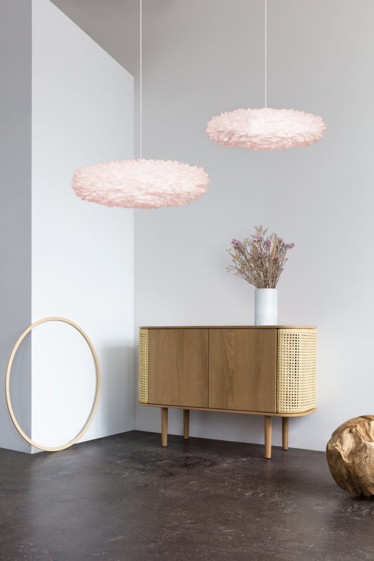 Umage Eos Esther fjäderlampa, rosa, Ø75 cm