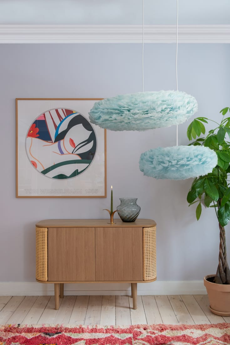Umage Eos Esther fjäderlampa, ljusblå, Ø60 cm