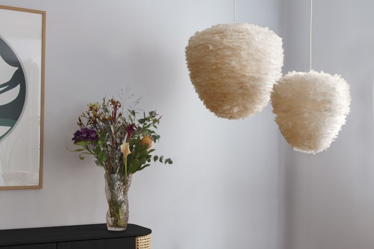 Umage Eos Evia fjerlampeskærm, brun, Ø40 cm