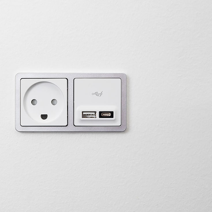 LK Fuga Slim designramme, 2x1 modul, stålmetallic