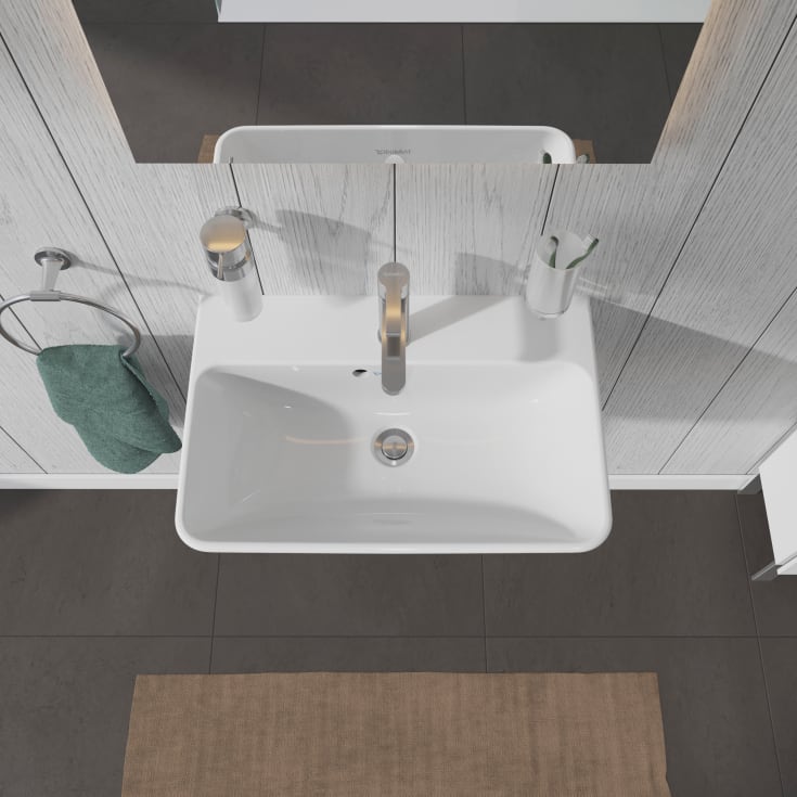 Duravit ME by Starck vegghengt servant, 60x40 cm, med wondergliss, hvit