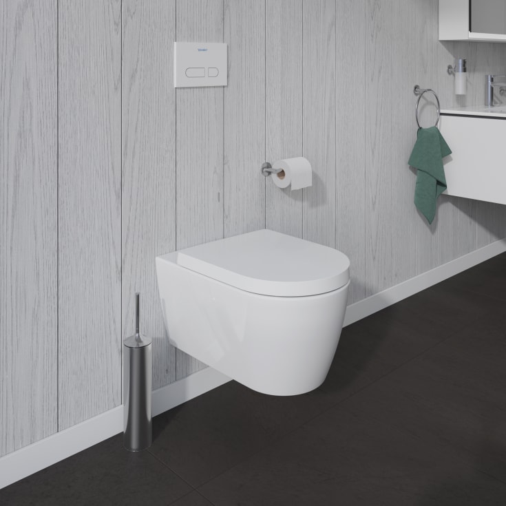 Duravit Me by Starck vegghengt toalett, uten skyllekant, med Wondergliss, matt hvit