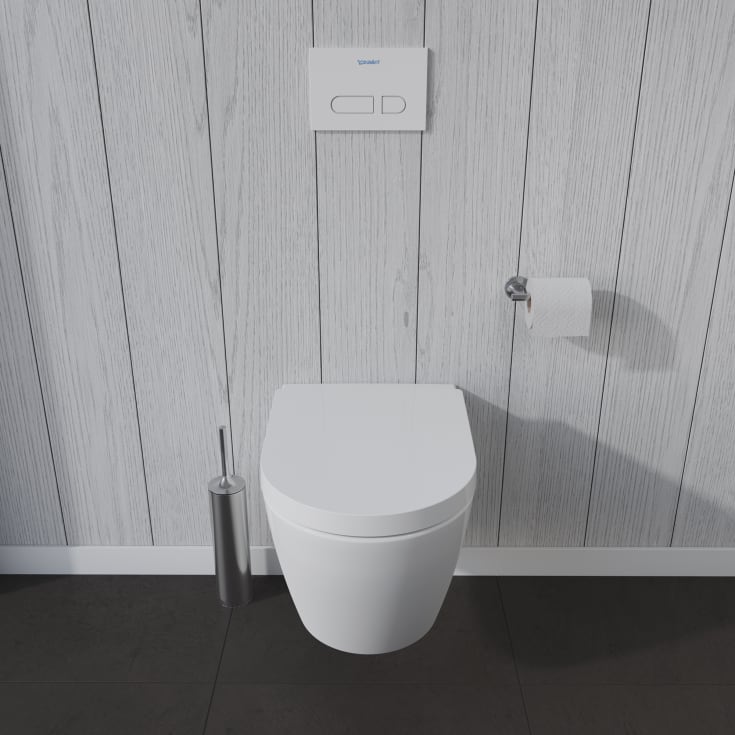 Duravit Me by Starck vegghengt toalett, uten skyllekant, med Wondergliss, matt hvit