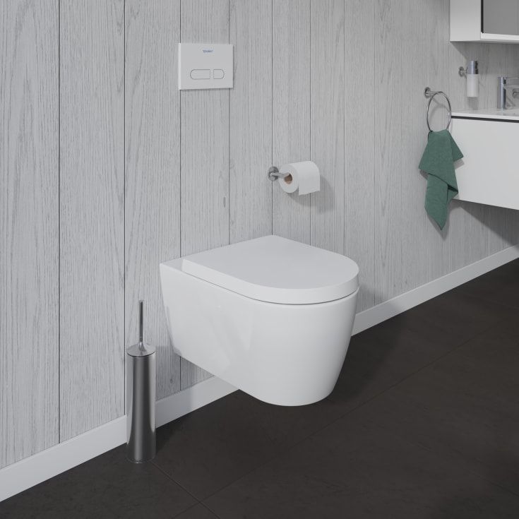 Duravit Me By Stark væghængt toilet, uden skyllekant, rengøringsvenlig, mat hvid