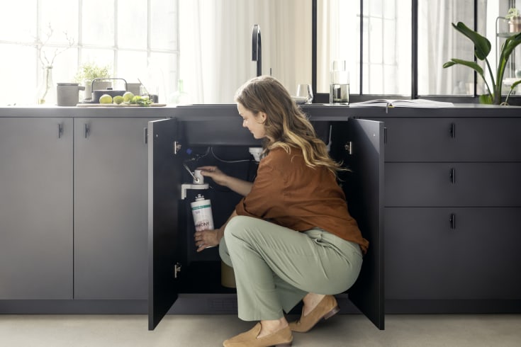 Hansgrohe Aqittura M91 köksblandare, utdragbar pip, filtrerat vatten, svart