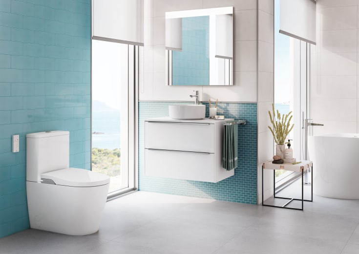 Roca Inspira douchetoilet, uden skyllekant, hvid