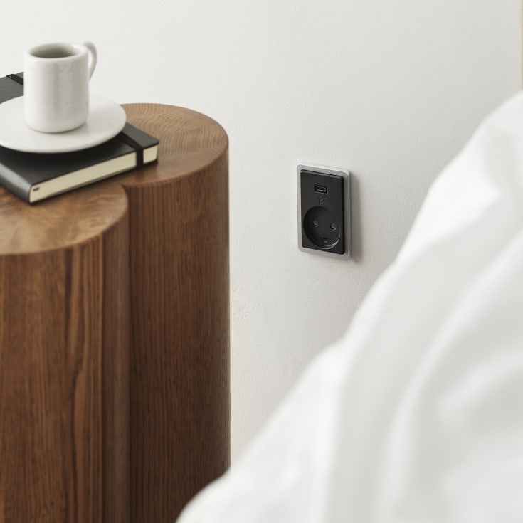 LK Fuga stikkontakt med USB-C, uden afdækning