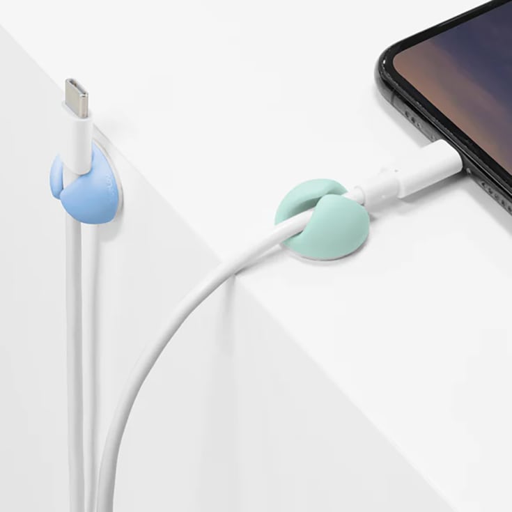 Bluelounge Cabledrop kabelhållare, blå, 9 st