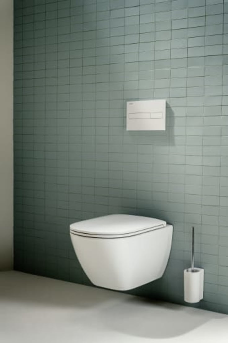 Laufen Lua kompakt væghængt toilet, uden skyllekant, hvid