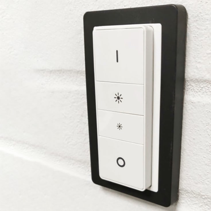 LAB3D indsats til Philips Hue V1 dimmer med LK Design ramme Base 63, koksgrå