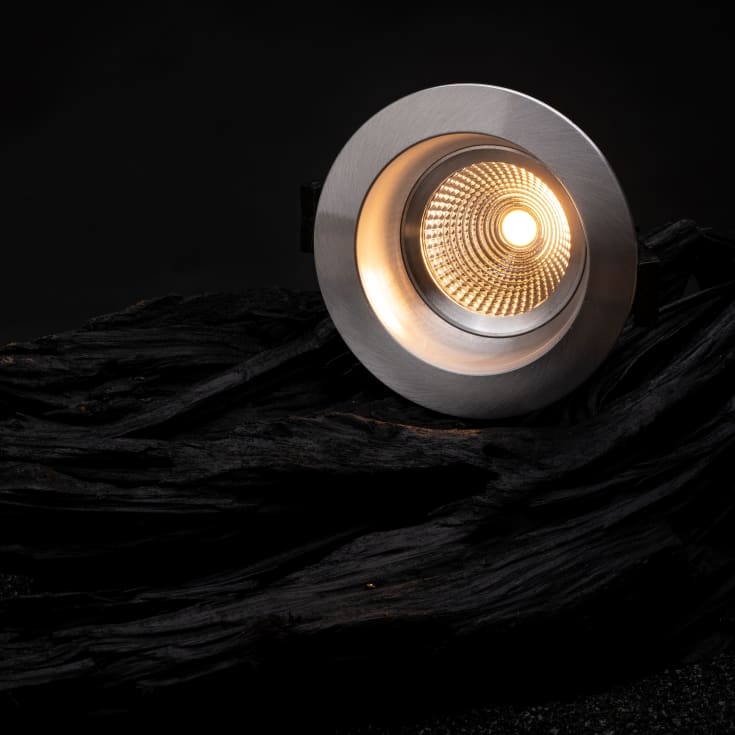 The Light Group OneSoft indbygningsspot, 3000K, aluminium