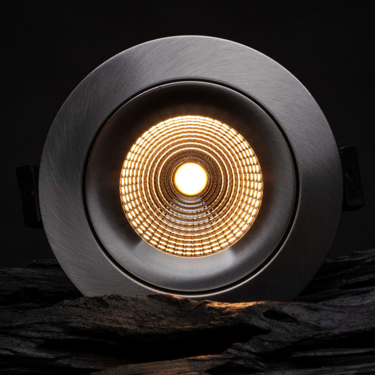 The Light Group One 360° SunLike indbygningsspot, 3000K, aluminium