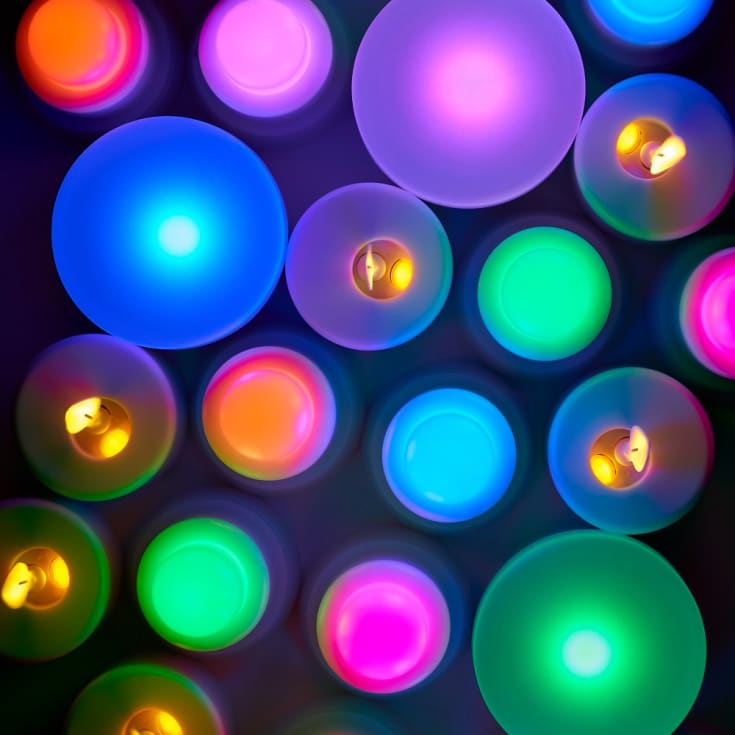 Duni Mini genopladelige LED indsats, farvet lys, 3 stk.