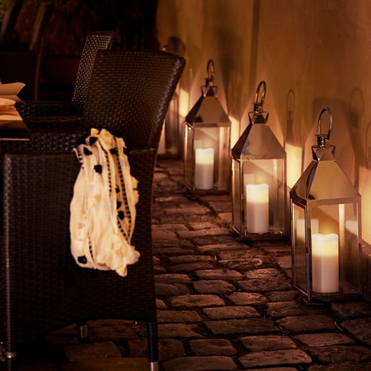 Duni oppladbare LED kubbelys, farget lys, 4 stk.