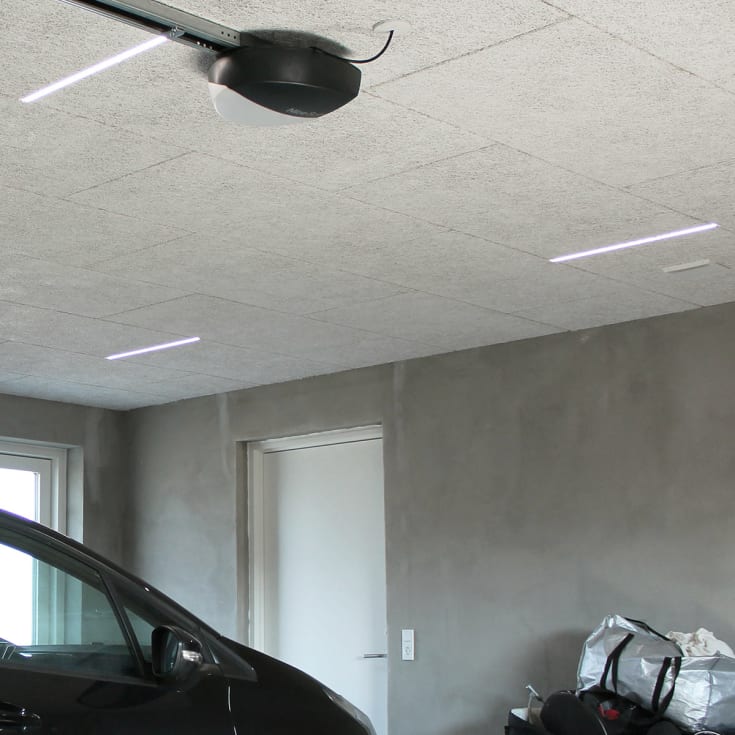 Green:ID LED-skena, Troldtekt, planinfälld, 60 cm, 4000K