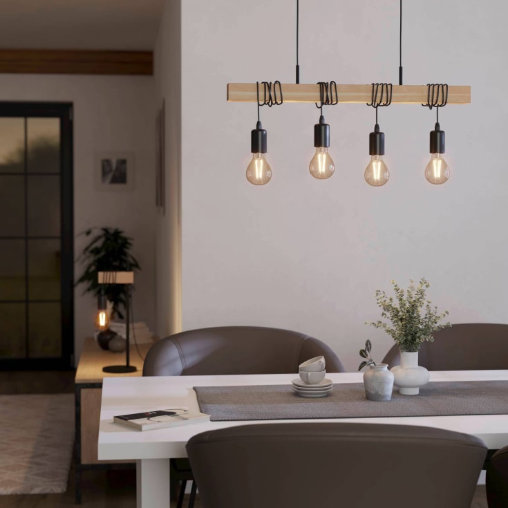 Eglo Townshend langbordspendel, 4 lamper, sort