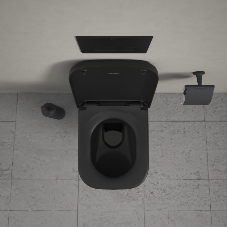 Duravit Happy D.2 vegghengt toalett, uten skyllekant, matt antrasitt
