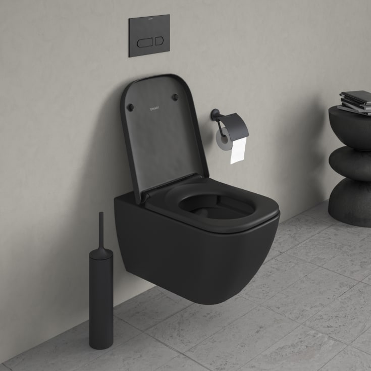Duravit Happy D.2 vägghängd toalett, utan spolkant, matt antracit