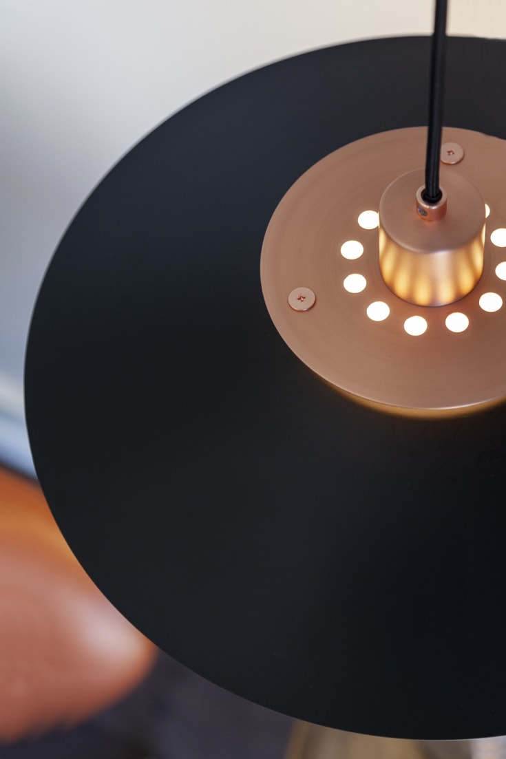 Halo Design Rivoli pendel, sort/kobber